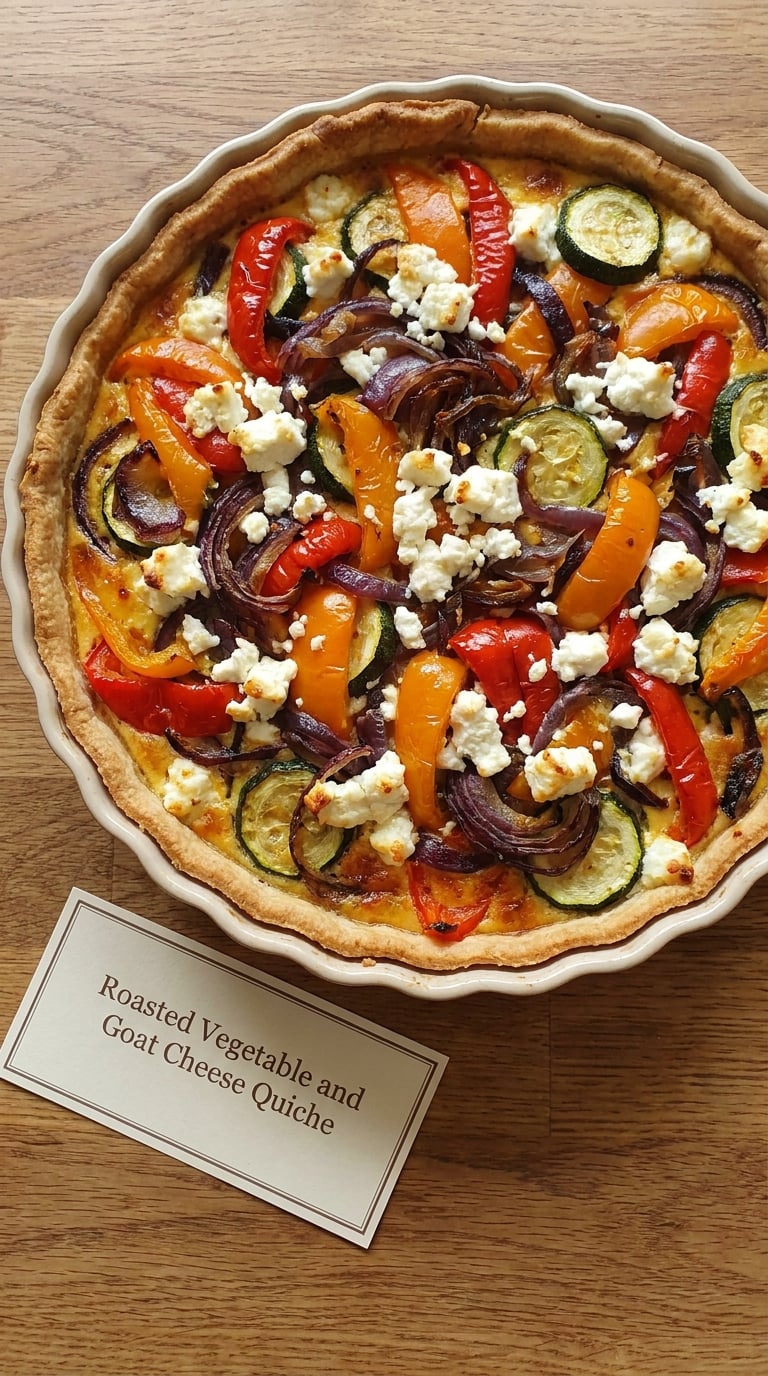 Roasted Vegetable and Goat Cheese Quiche