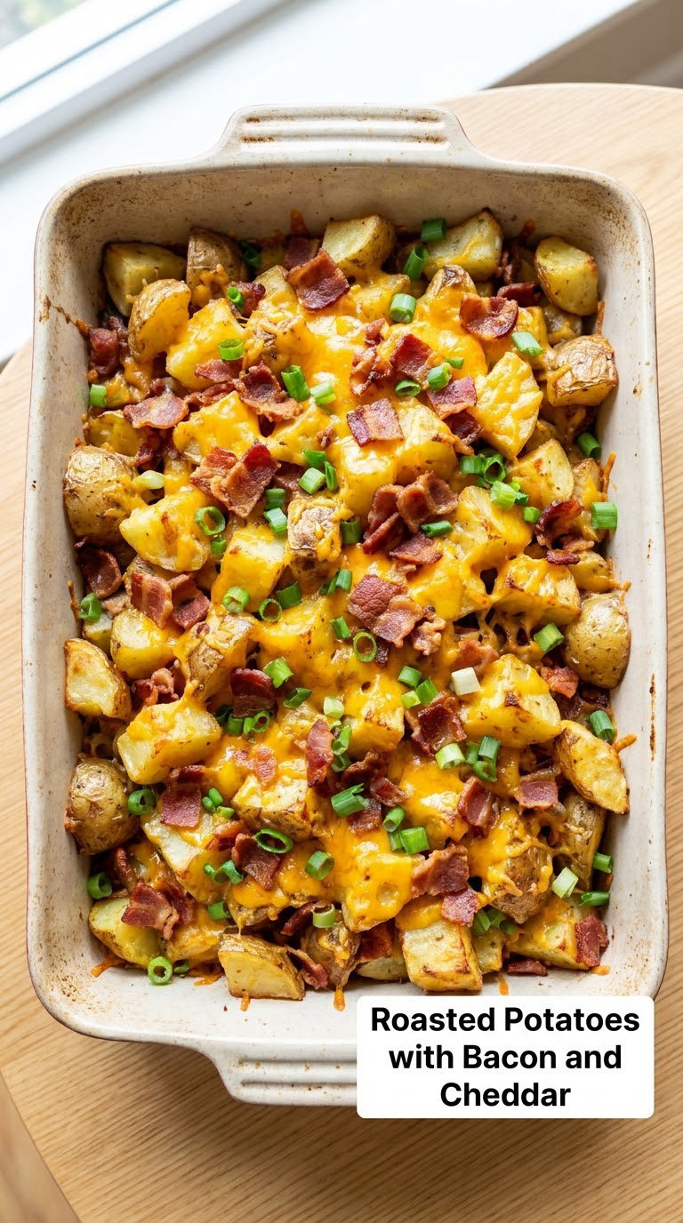 Roasted Potatoes with Bacon and Cheddar