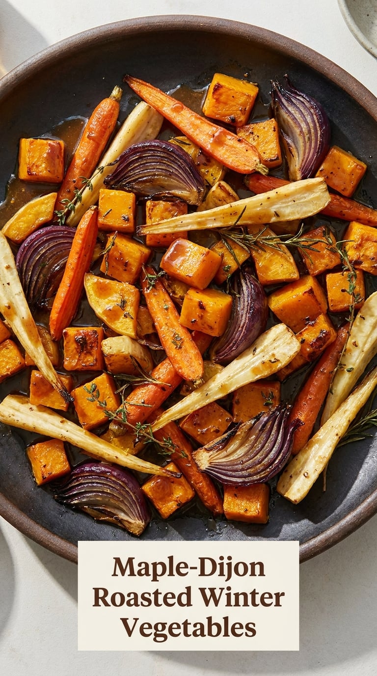 Maple-Dijon Roasted Winter Vegetables