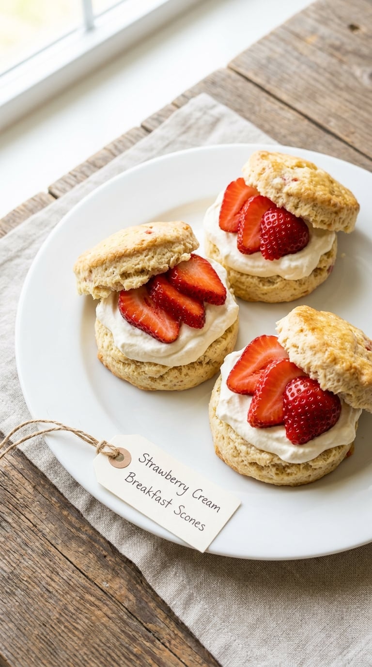 Strawberry Cream Breakfast Scones