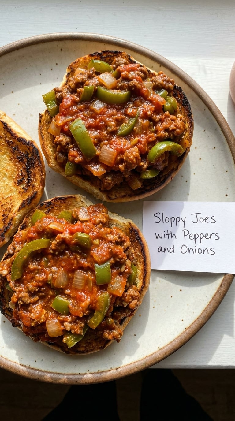 Sloppy Joes with Peppers and Onions