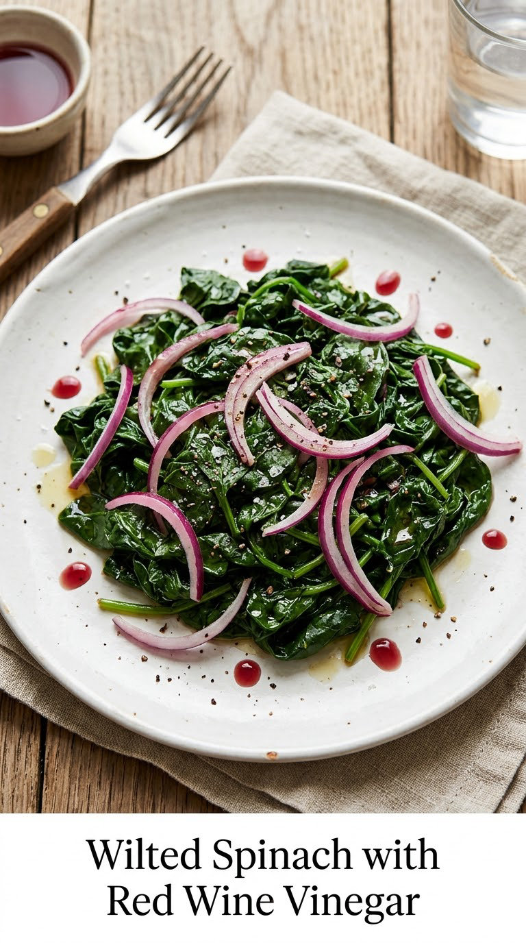 Wilted Spinach with Red Wine Vinegar