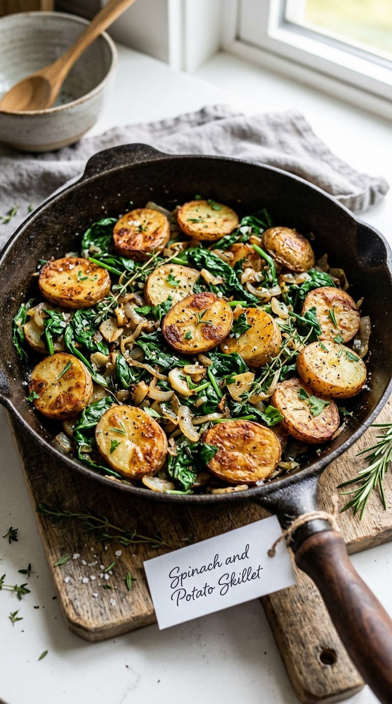 Spinach and Potato Skillet