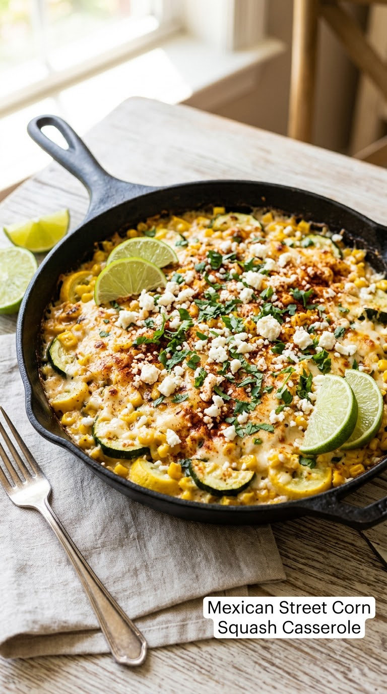 Mexican Street Corn Squash Casserole