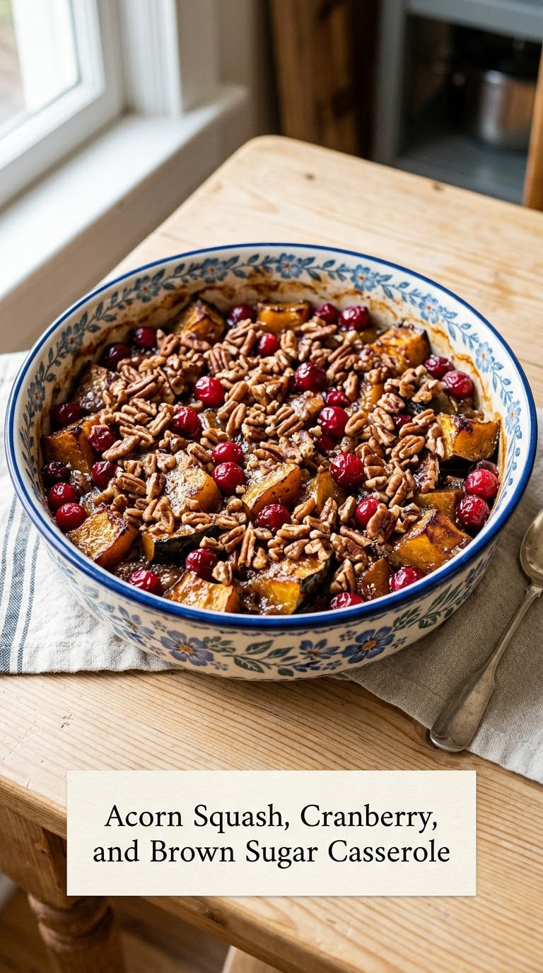 Acorn Squash, Cranberry, and Brown Sugar Casserole