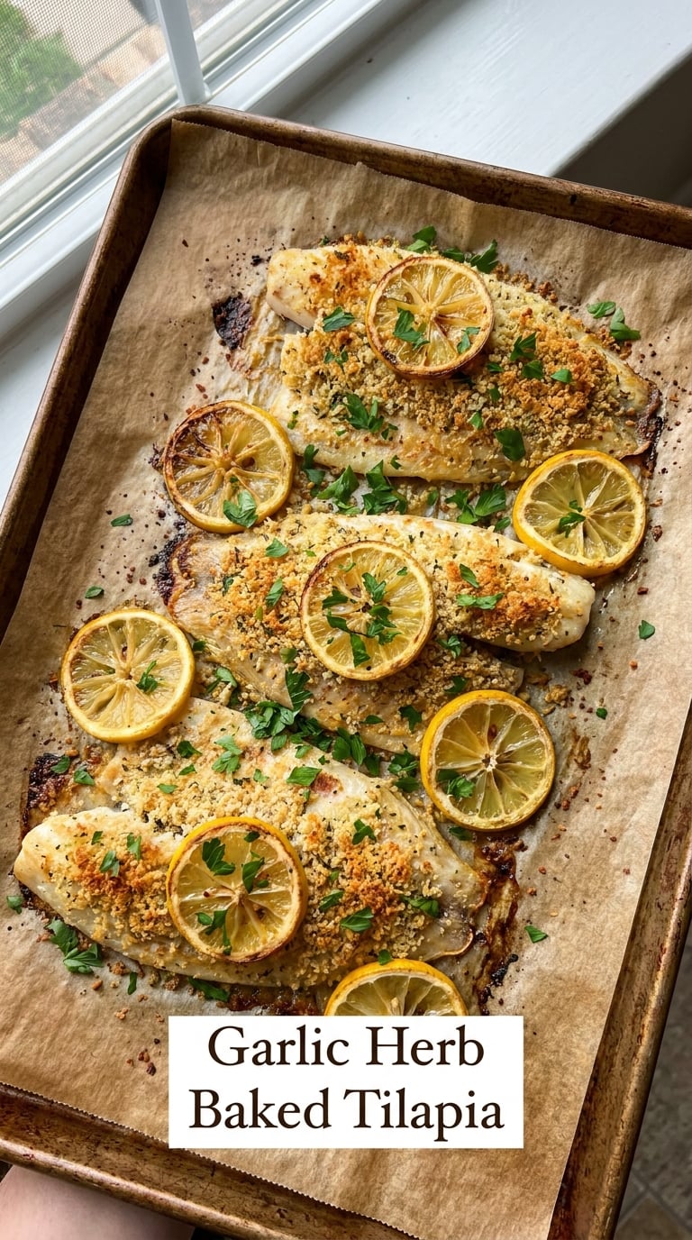 Garlic Herb Baked Tilapia
