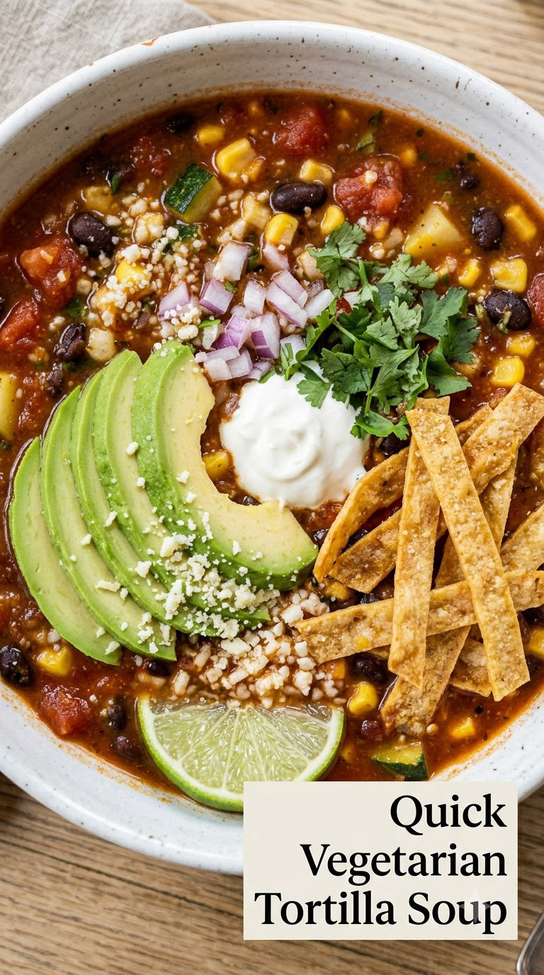 Quick Vegetarian Tortilla Soup