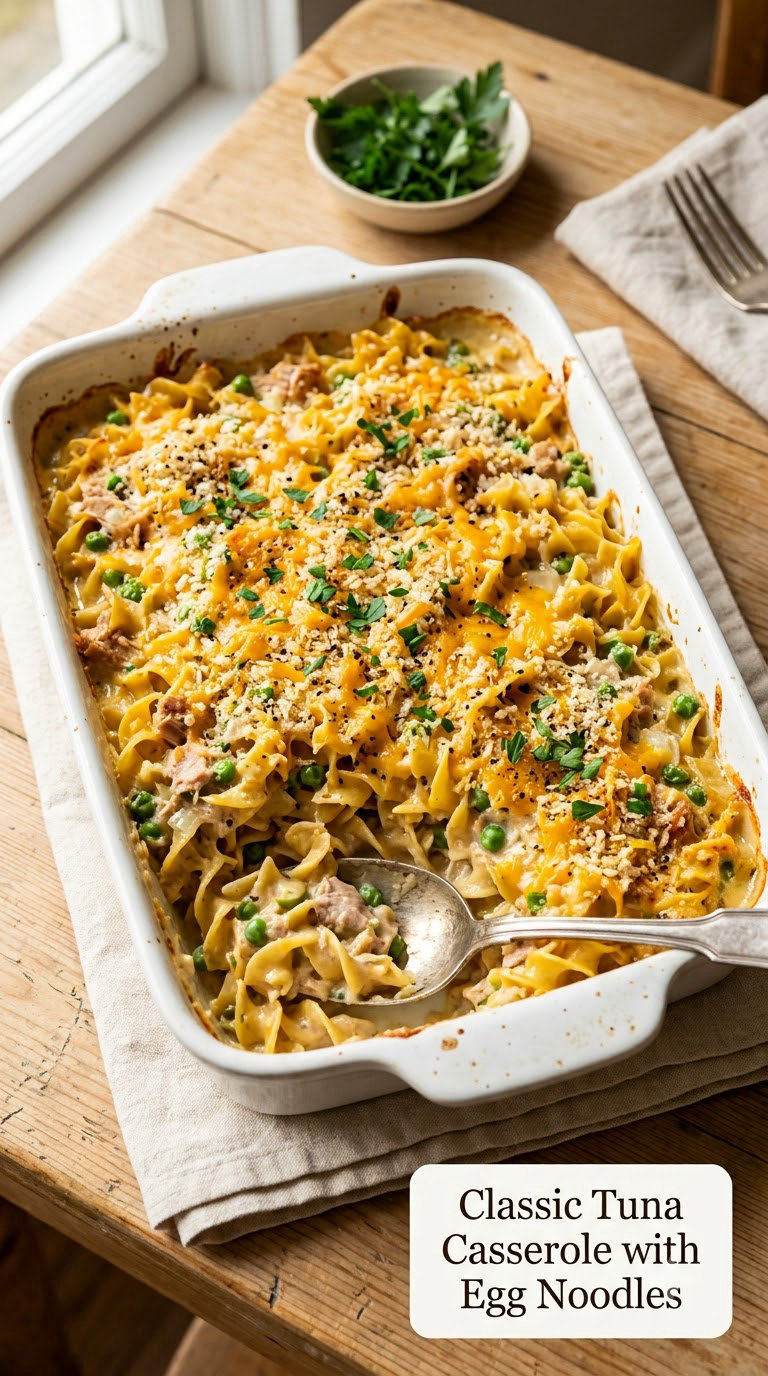 Classic Tuna Casserole with Egg Noodles