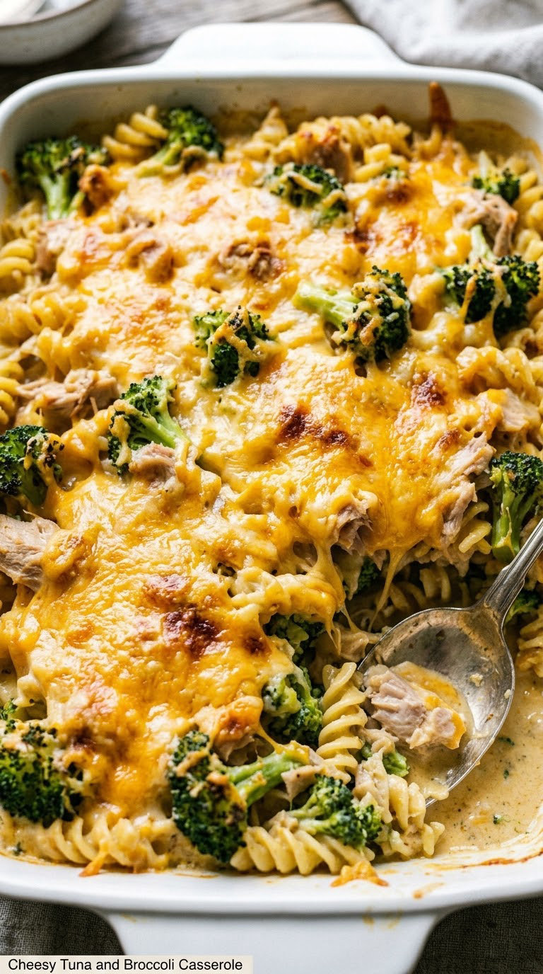 Cheesy Tuna and Broccoli Casserole