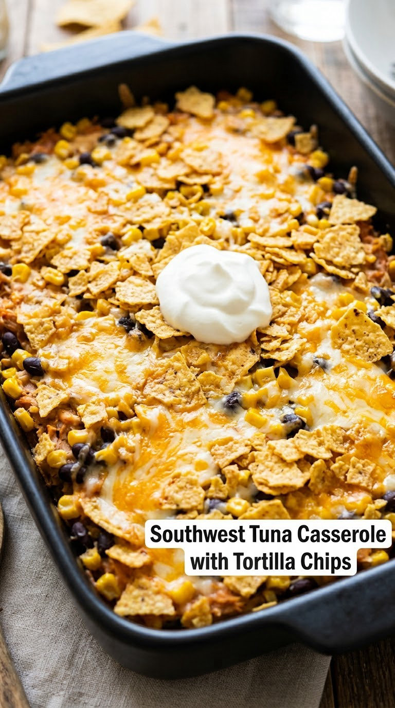 Southwest Tuna Casserole with Tortilla Chips