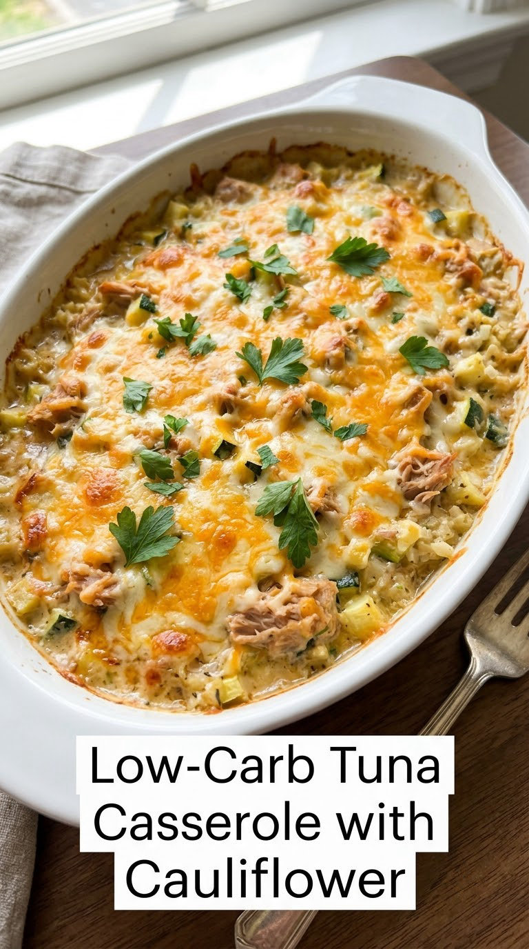 Low-Carb Tuna Casserole with Cauliflower