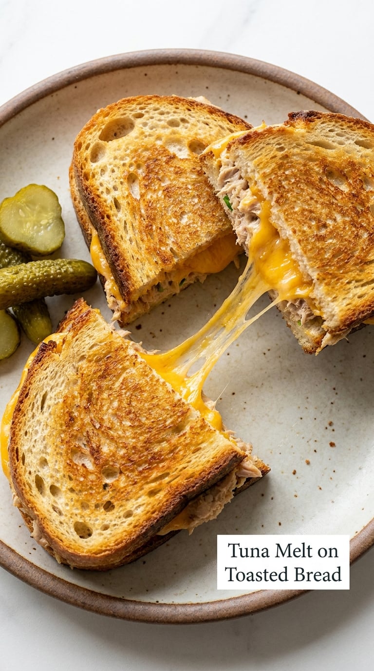 Tuna Melt on Toasted Bread