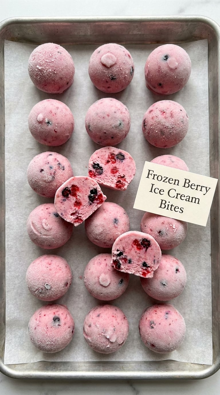 Frozen Berry Ice Cream Bites