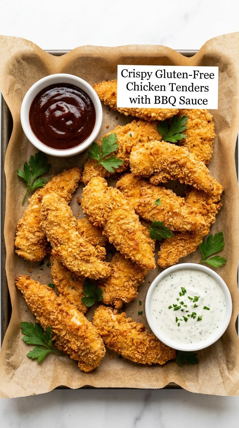 Crispy Gluten-Free Chicken Tenders with BBQ Sauce