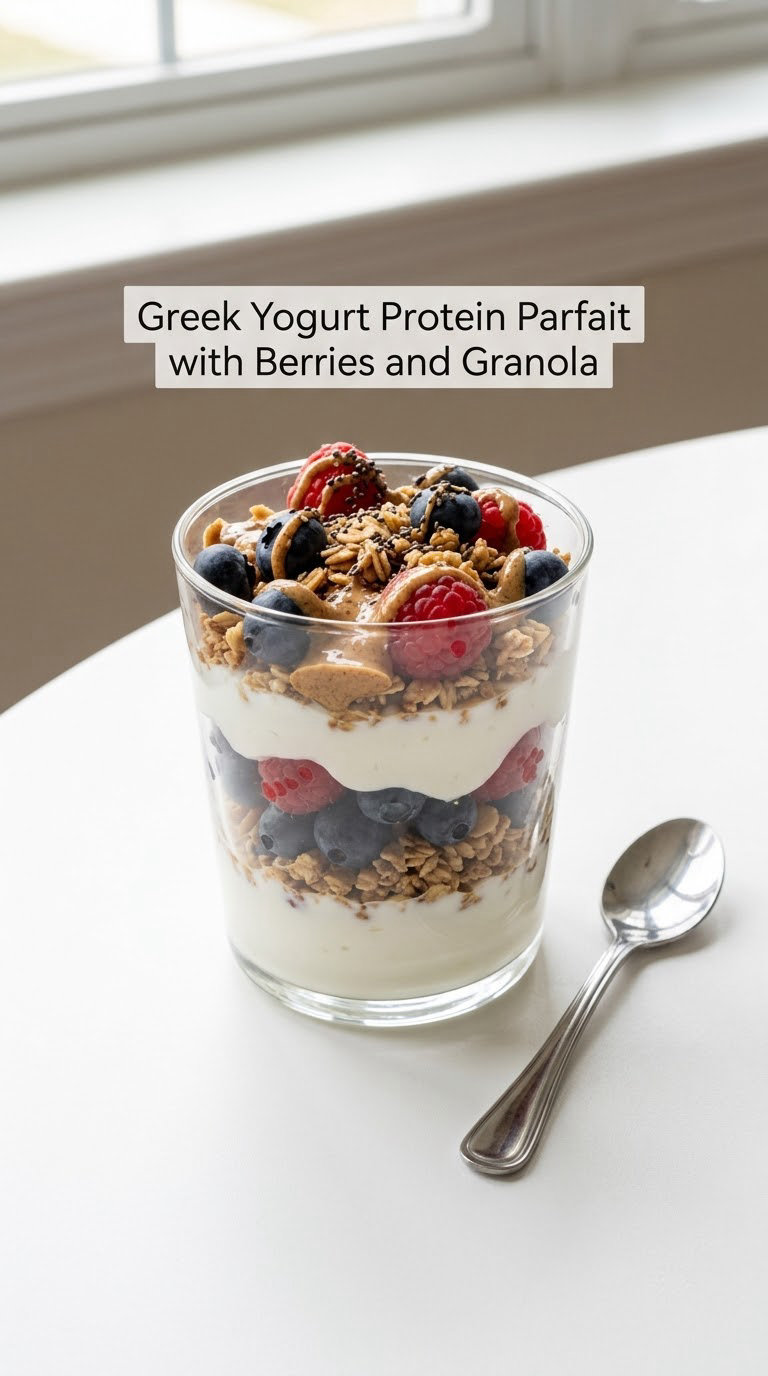 Greek Yogurt Protein Parfait with Berries and Granola