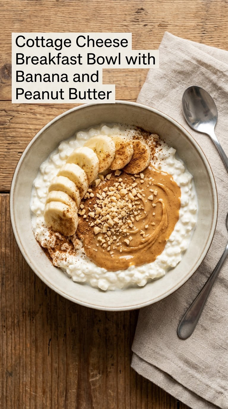 Cottage Cheese Breakfast Bowl with Banana and Peanut Butter