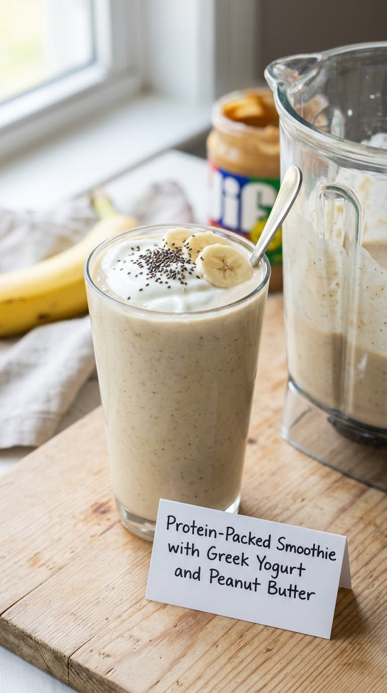 Protein-Packed Smoothie with Greek Yogurt and Peanut Butter