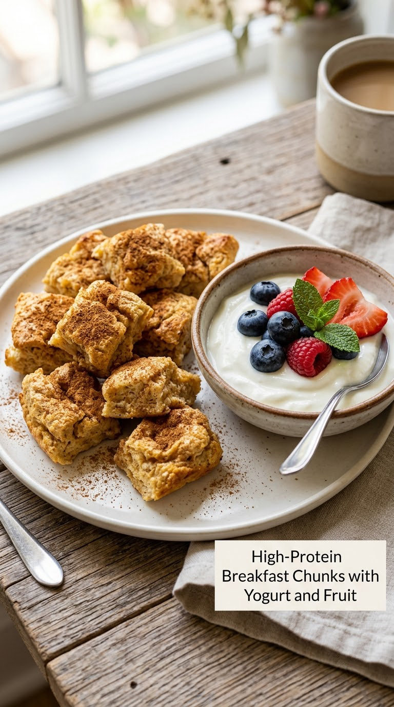High-Protein Breakfast Chunks with Yogurt and Fruit