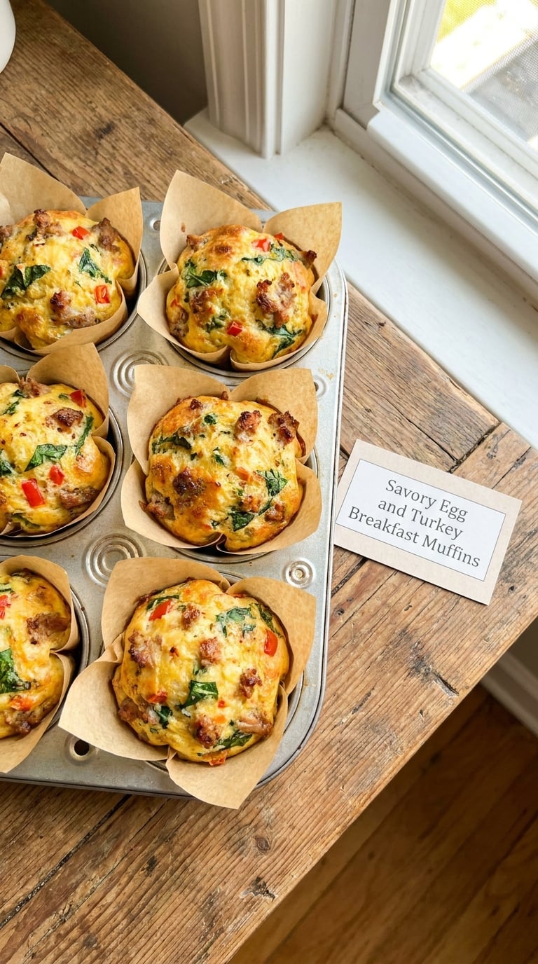 Savory Egg and Turkey Breakfast Muffins