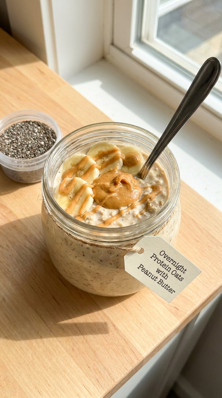 Overnight Protein Oats with Peanut Butter