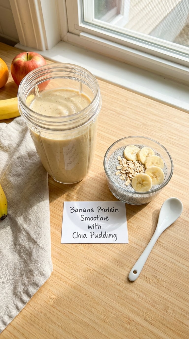 Banana Protein Smoothie with Chia Pudding