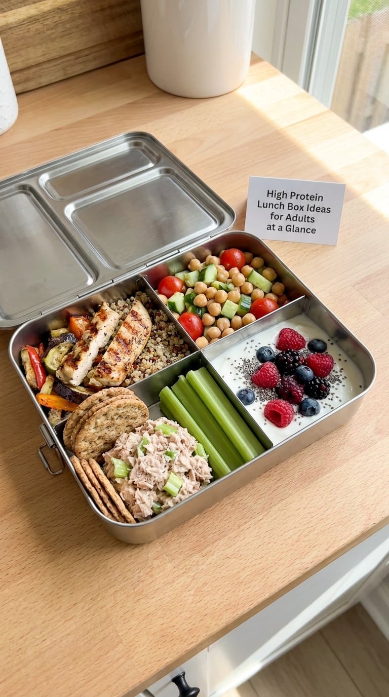High Protein Lunch Box Ideas for Adults at a Glance