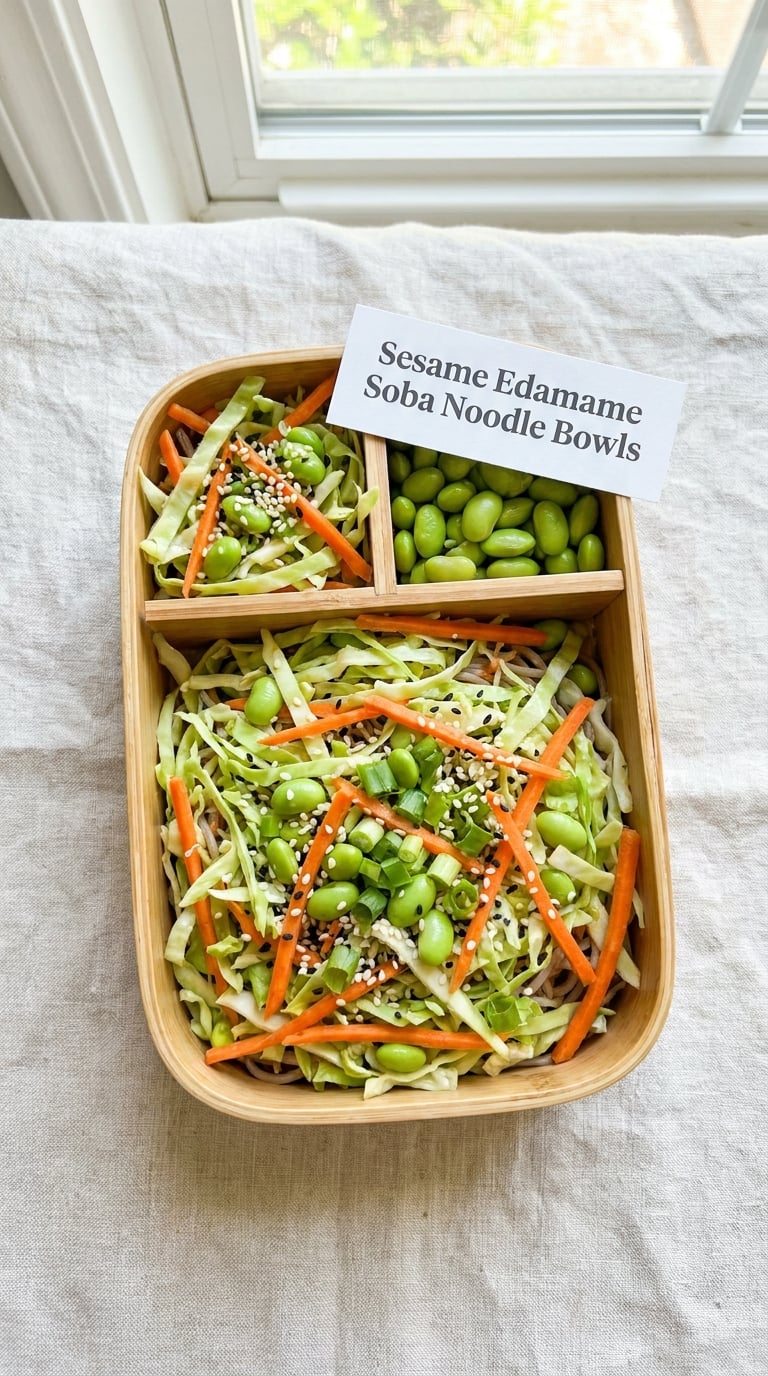 Sesame Edamame Soba Noodle Bowls