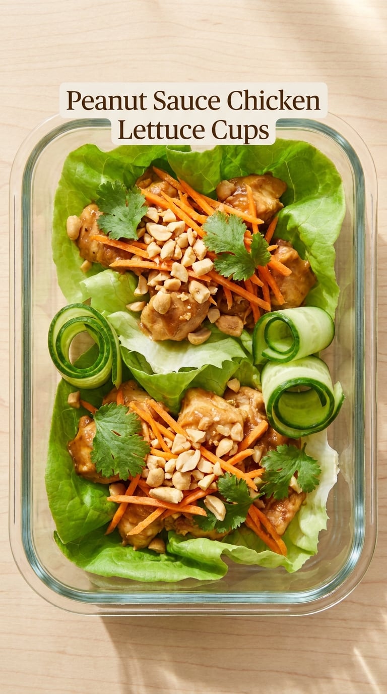 Peanut Sauce Chicken Lettuce Cups