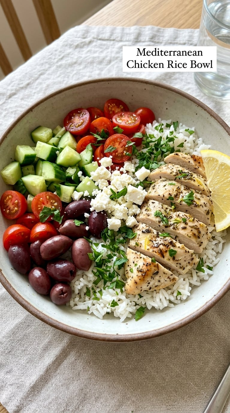Mediterranean Chicken Rice Bowl