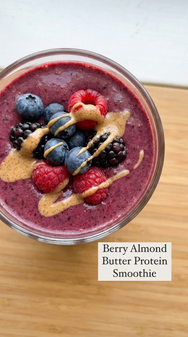 Berry Almond Butter Protein Smoothie