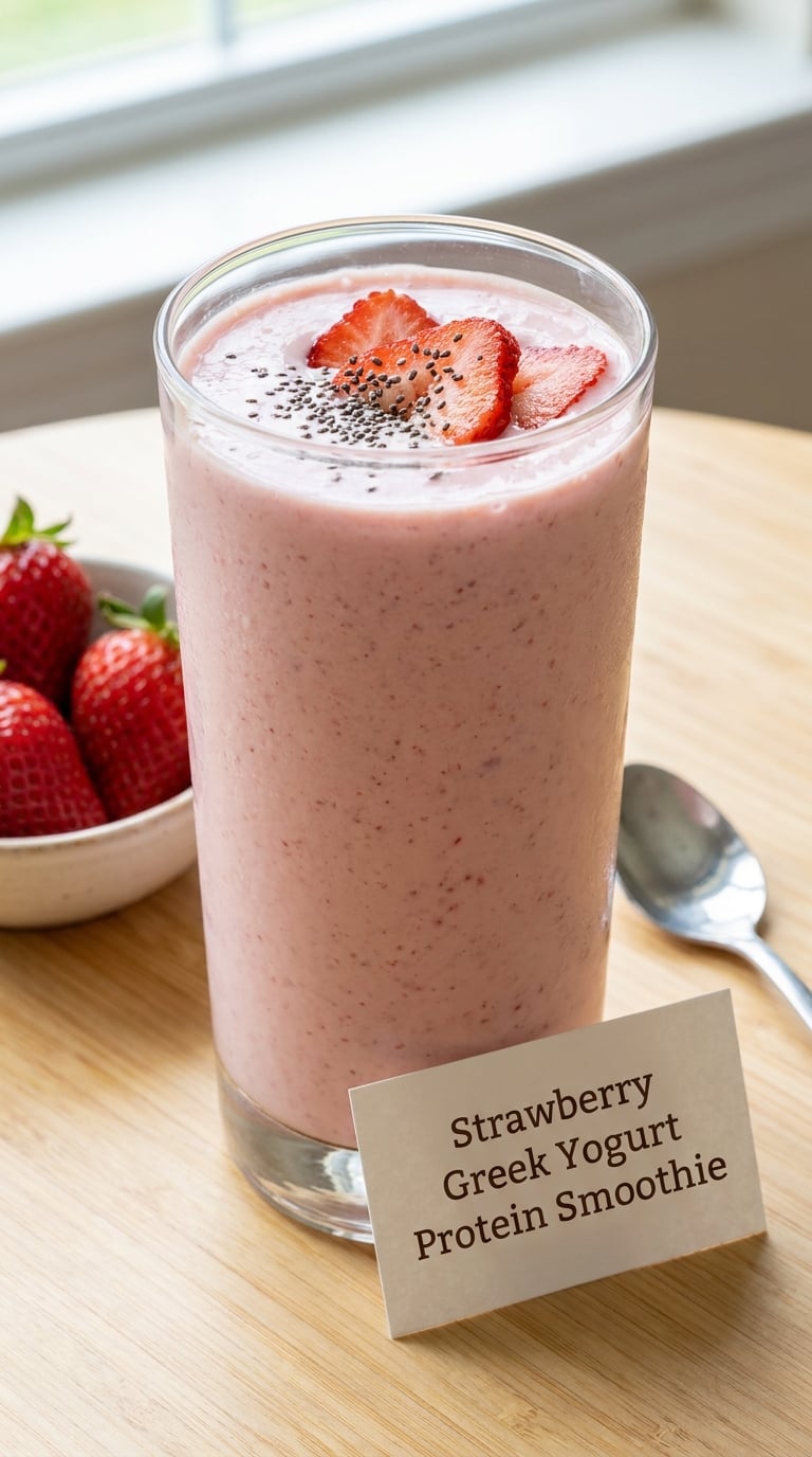 Strawberry Greek Yogurt Protein Smoothie