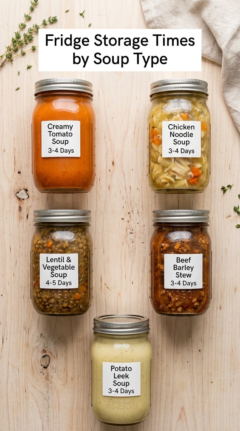 Fridge Storage Times by Soup Type