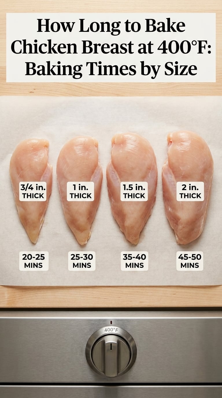 How Long to Bake Chicken Breast at 400°F: Baking Times by Size