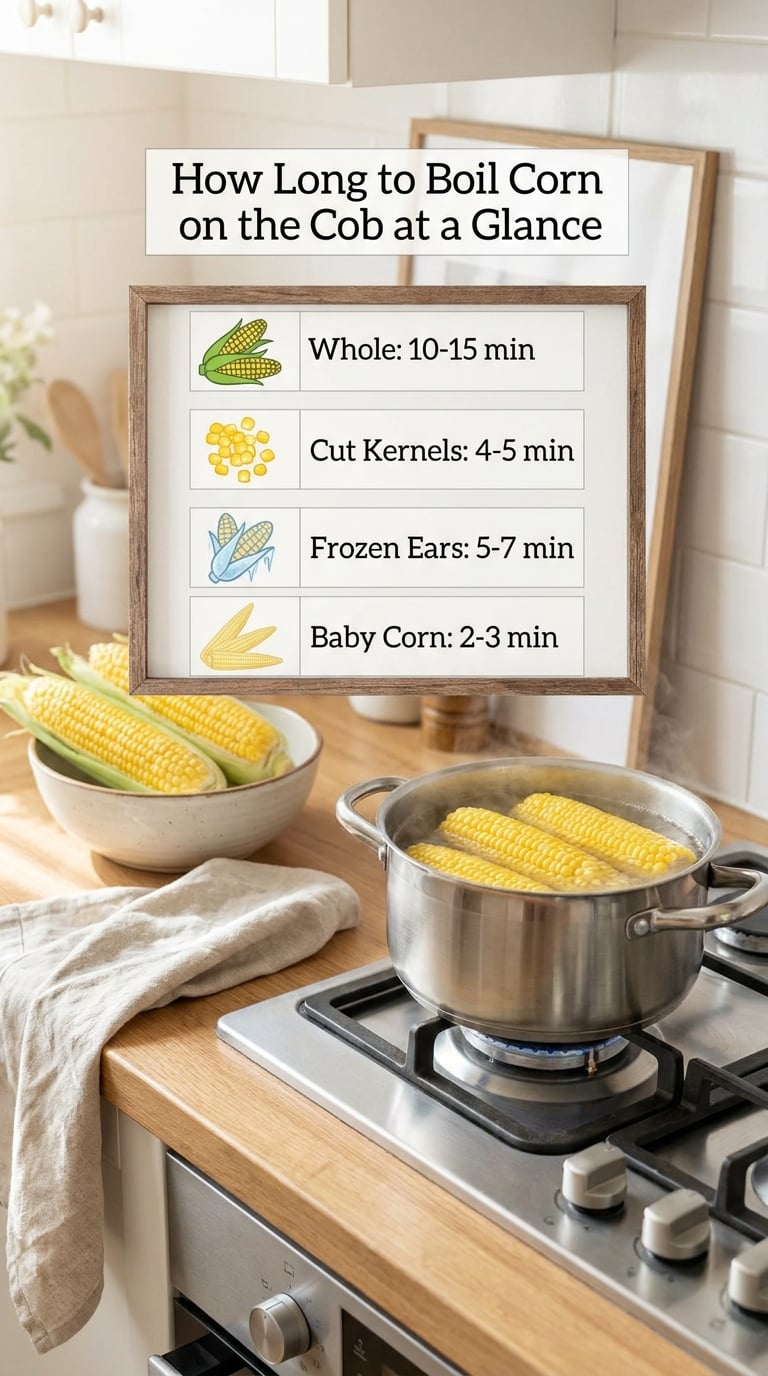 How Long to Boil Corn on the Cob at a Glance