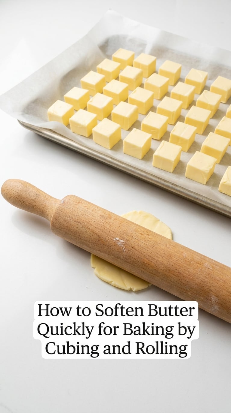 How to Soften Butter Quickly for Baking by Cubing and Rolling