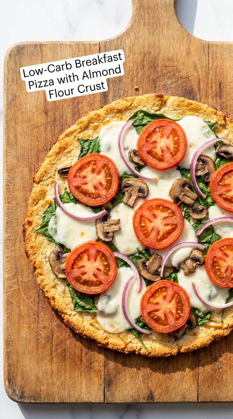 Low-Carb Breakfast Pizza with Almond Flour Crust