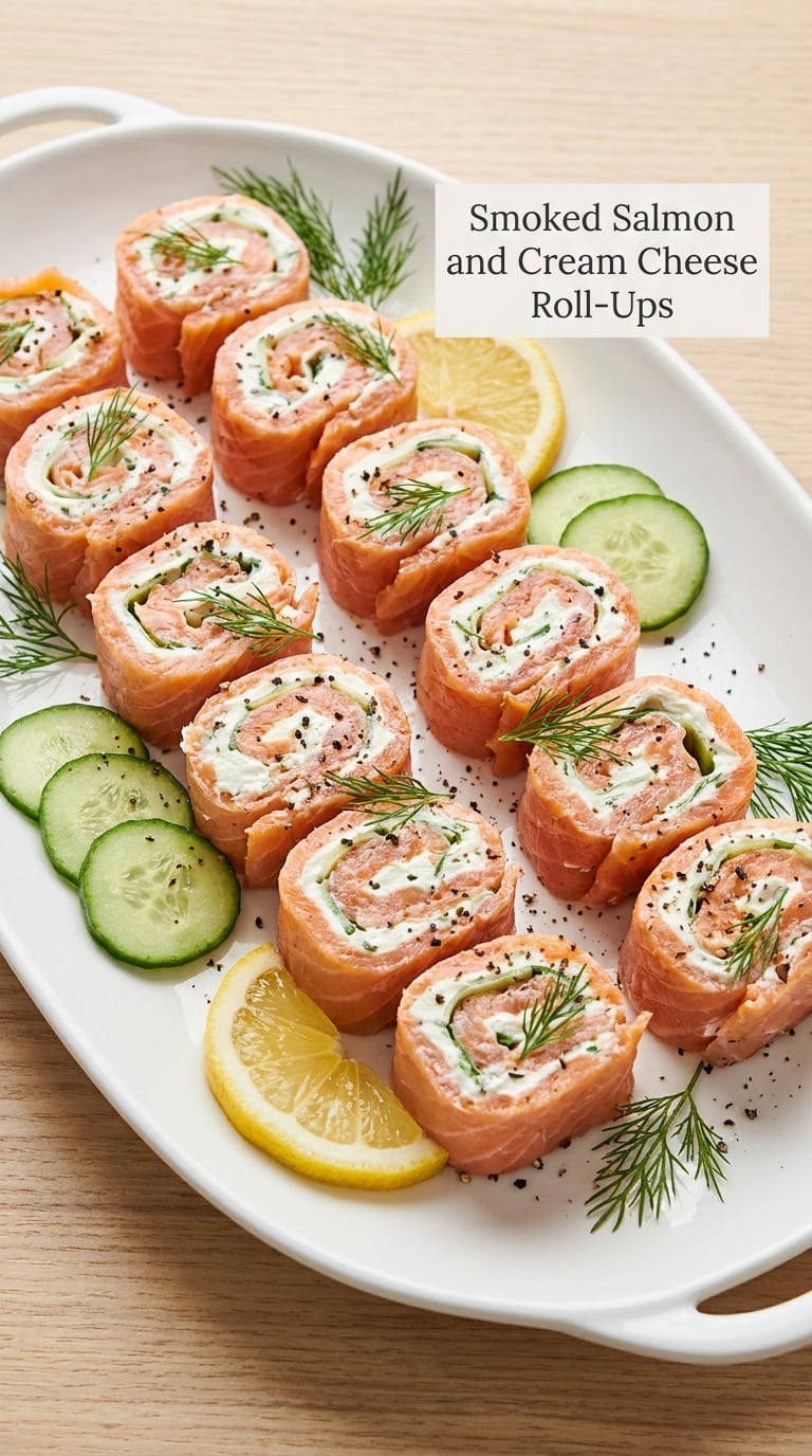 Smoked Salmon and Cream Cheese Roll-Ups