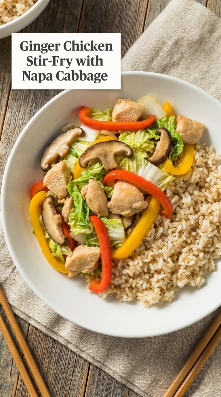 Ginger Chicken Stir-Fry with Napa Cabbage