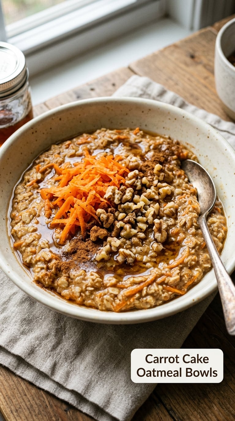 Carrot Cake Oatmeal Bowls