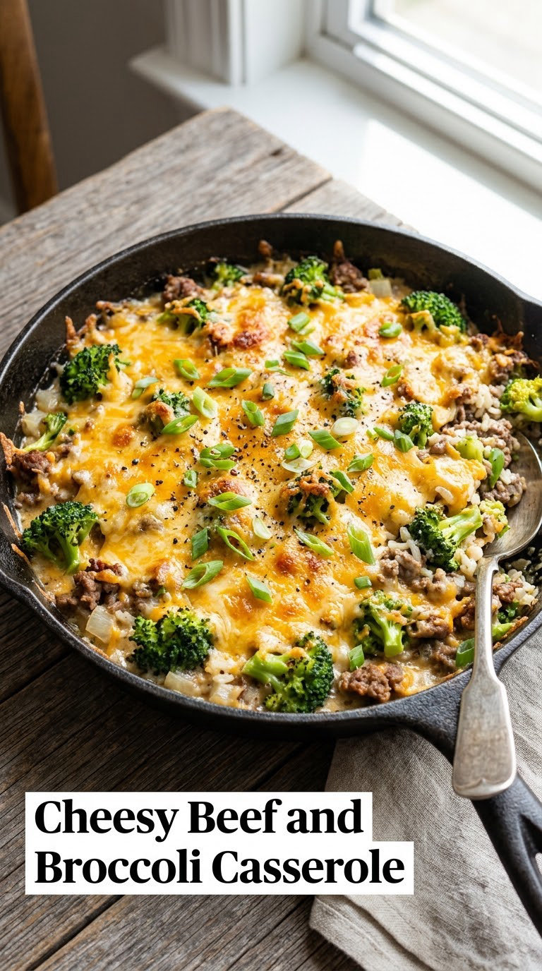 Cheesy Beef and Broccoli Casserole