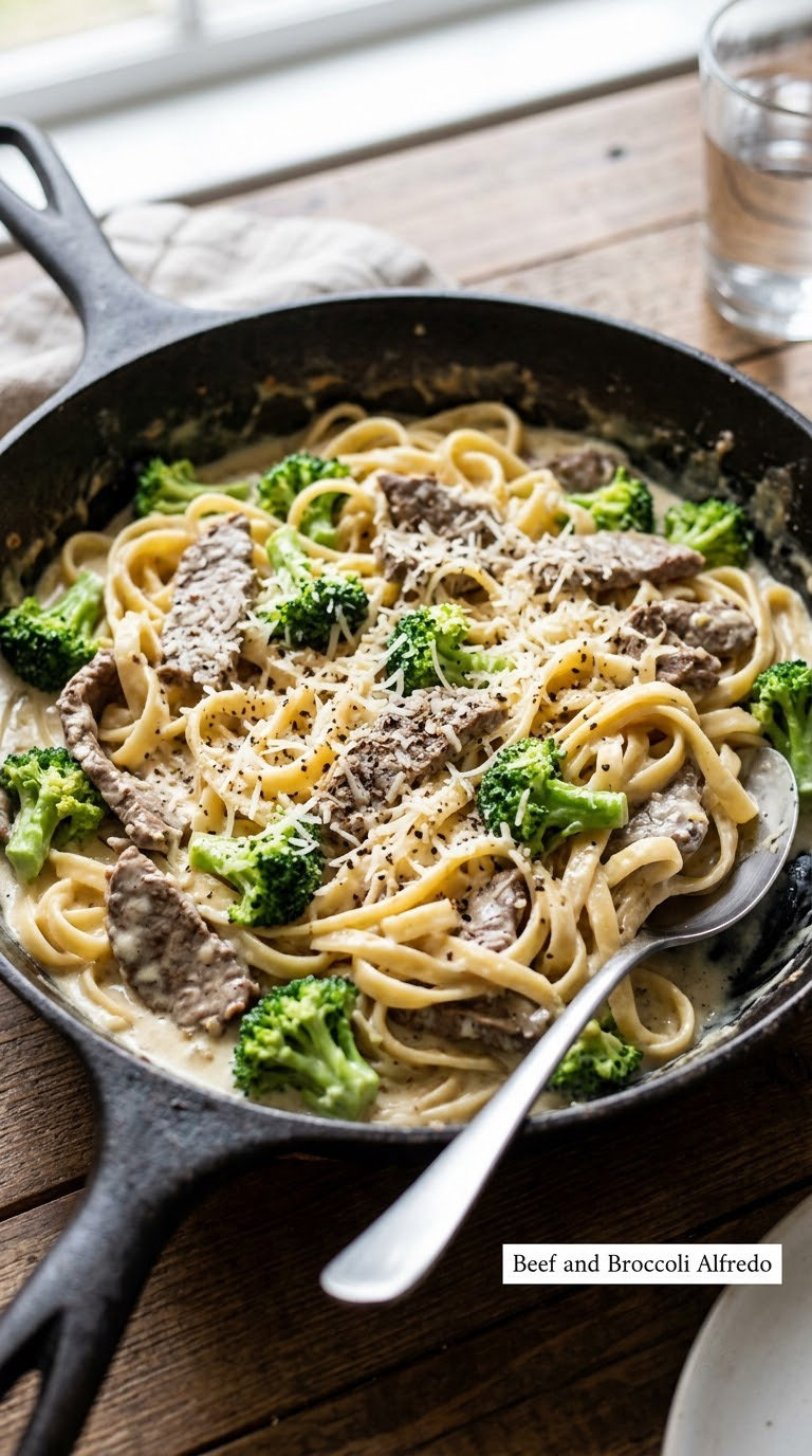 Beef and Broccoli Alfredo