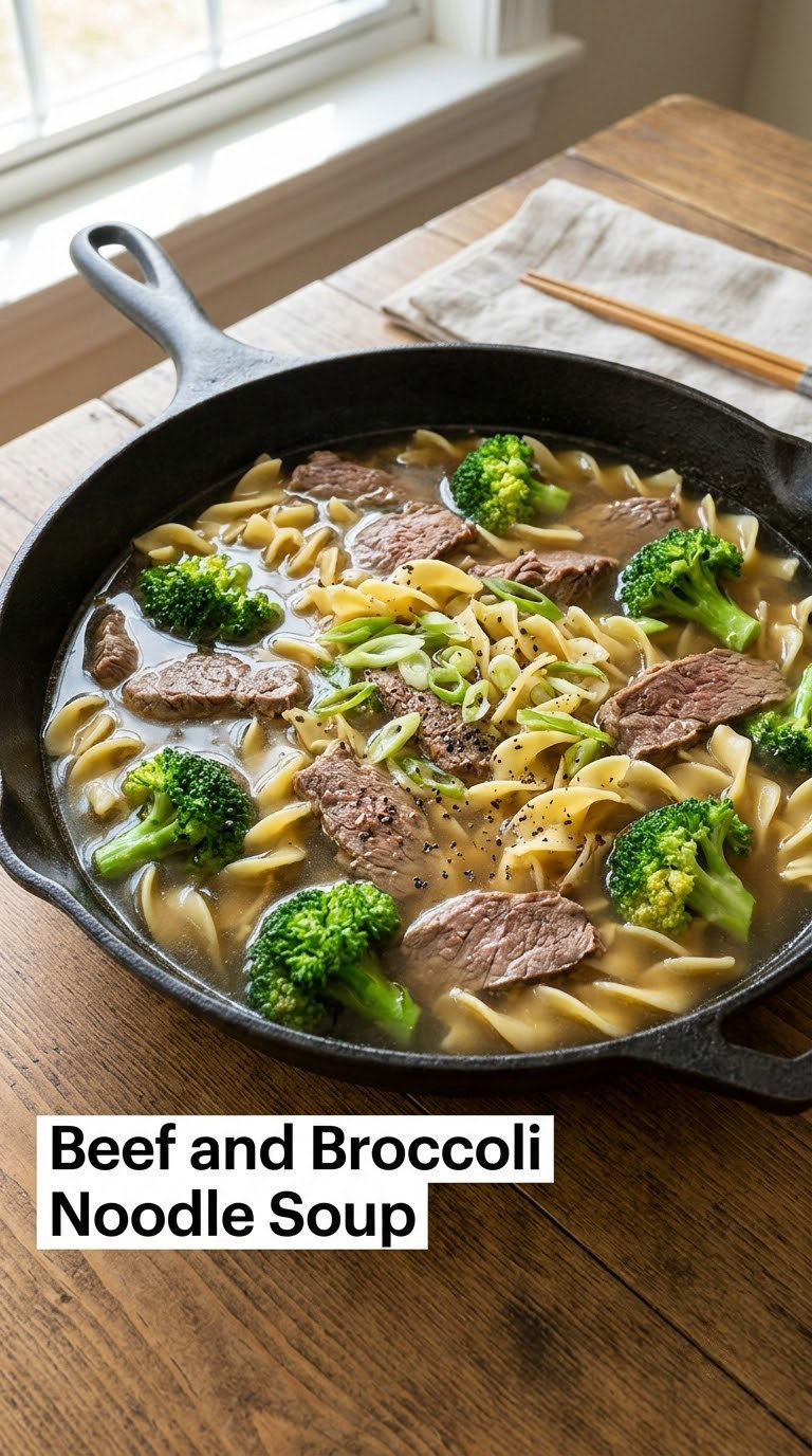 Beef and Broccoli Noodle Soup