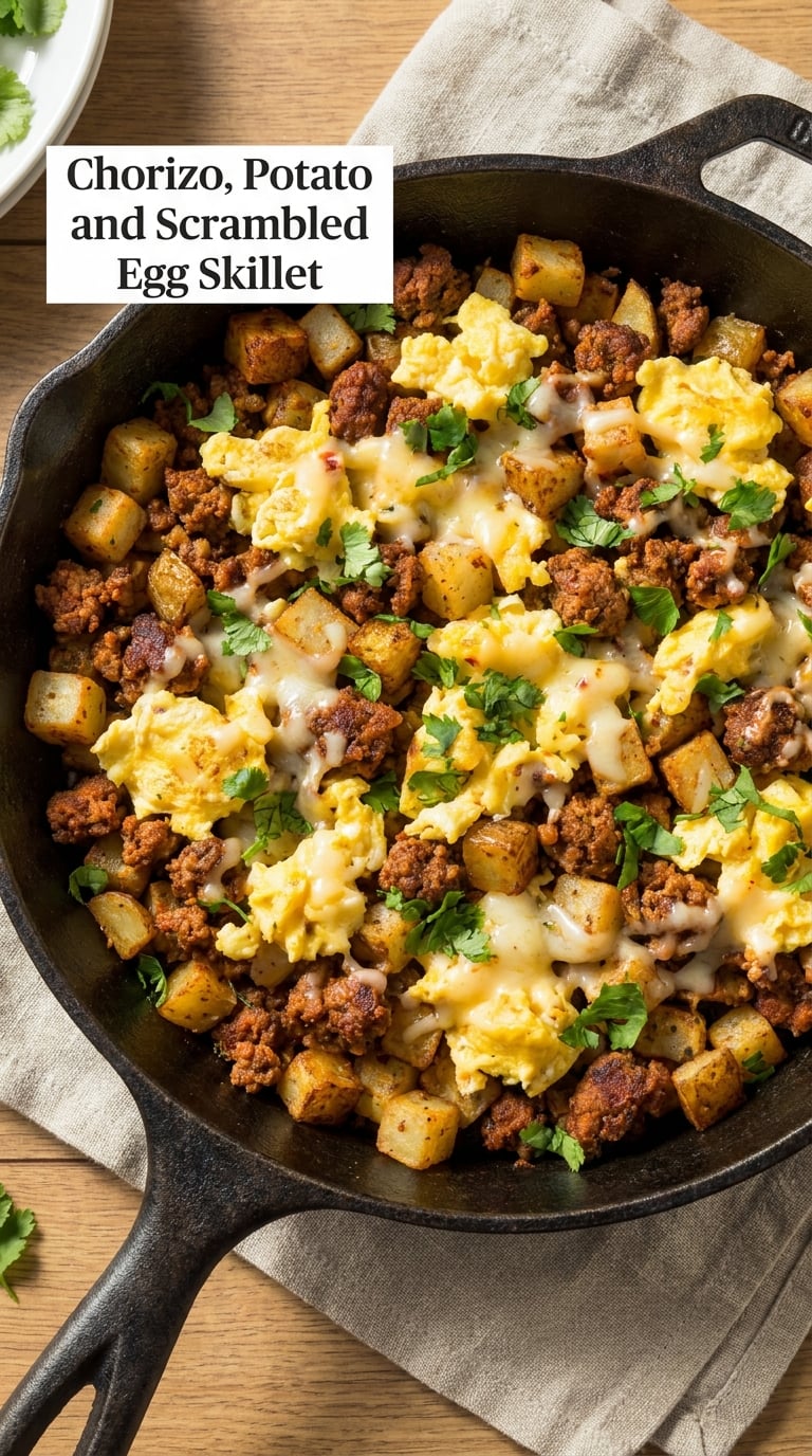 Chorizo, Potato and Scrambled Egg Skillet