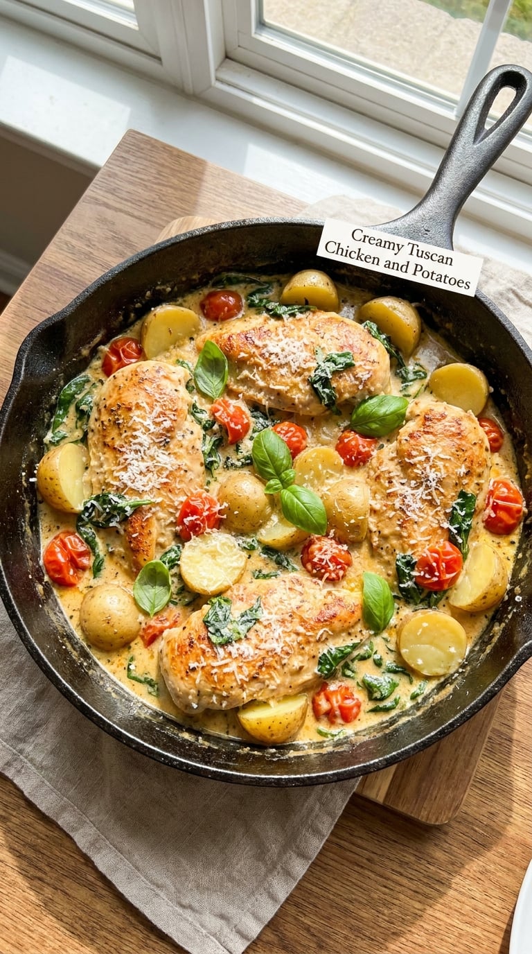 Creamy Tuscan Chicken and Potatoes