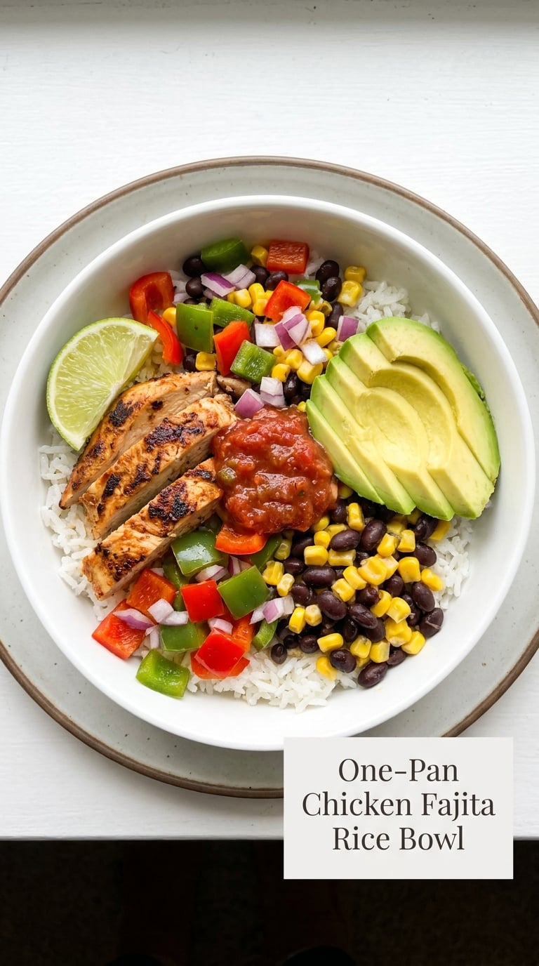 One-Pan Chicken Fajita Rice Bowl
