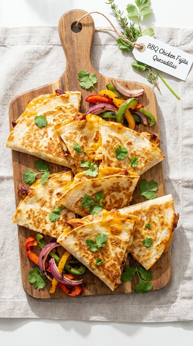 BBQ Chicken Fajita Quesadillas