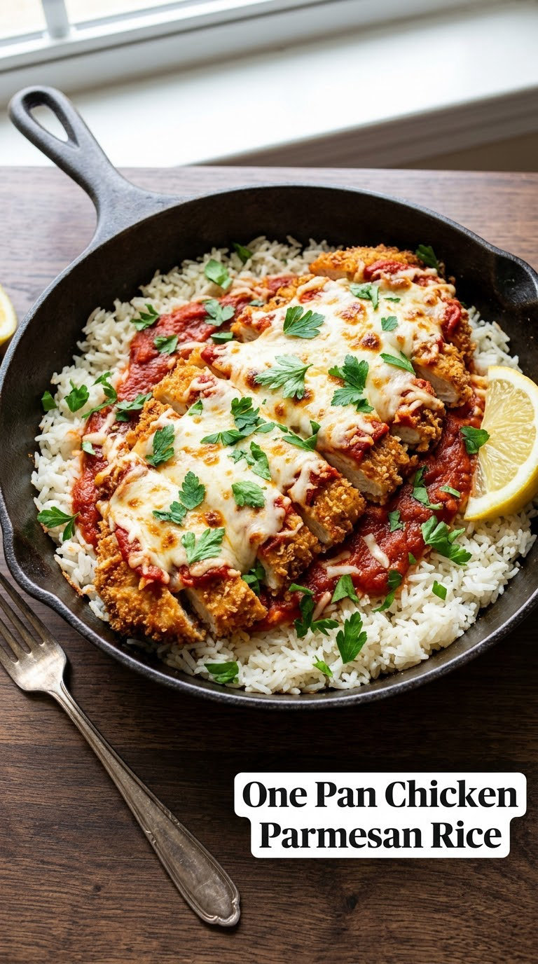 One Pan Chicken Parmesan Rice