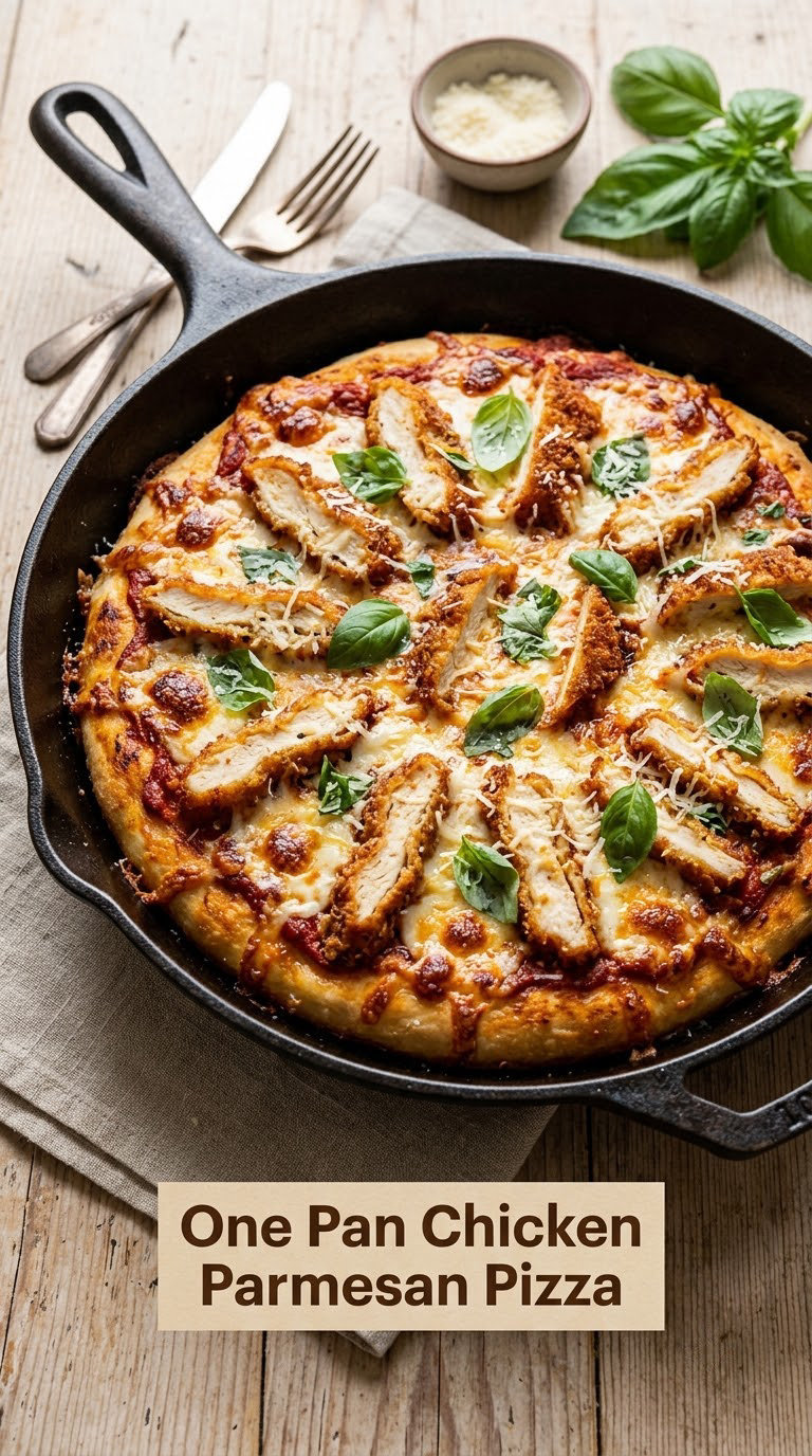 One Pan Chicken Parmesan Pizza
