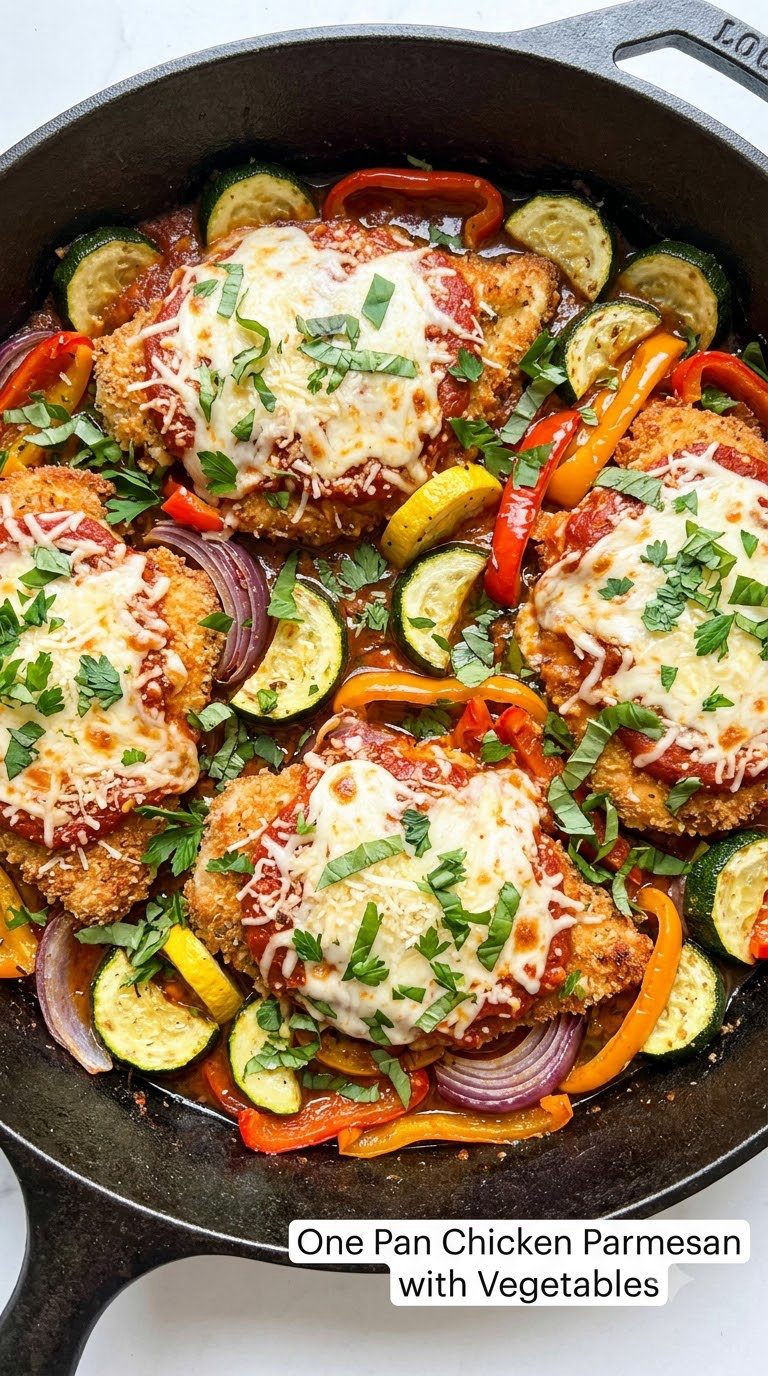 One Pan Chicken Parmesan with Vegetables