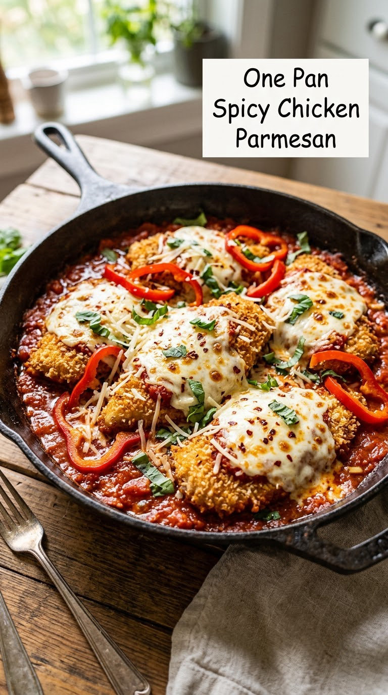 One Pan Spicy Chicken Parmesan